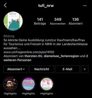 Du weißt noch nicht, wie Du dir die Ausbildung zur/m Kauffrau/mann für Tourismus und Freizeit vorstellen sollst?🤔
Schau doch mal bei @tufi_nrw vorbei und bekomme erste Eindrücke des schulischen Teils der Ausbildung.🤩
•
Dein Interesse wurde geweckt? Dann bewirb Dich doch bei uns!😍
Schicke uns Deine Bewerbung, Deinen Lebenslauf und Dein Zeugnis des letzten Schuljahres per Mail!💪🏽
•
#fwsauerland #freizeit #schmallenberg #sauerland #tourismus #tourismusundfreizeit #tufi #ausbildung #bewirbdich #wirsuchendich #winterberg #meschede #willingen #lennestadt #olpe #bestwig #olsberg #arnsberg #neheim